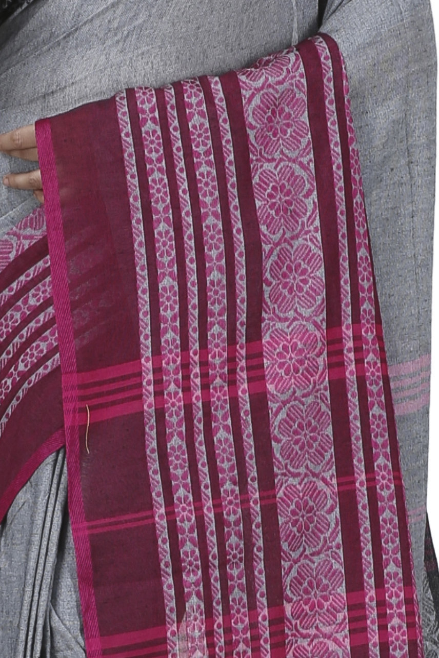 Black Rani Pure Cotton Begompuri_Hand Hand Loom Saree (1288)